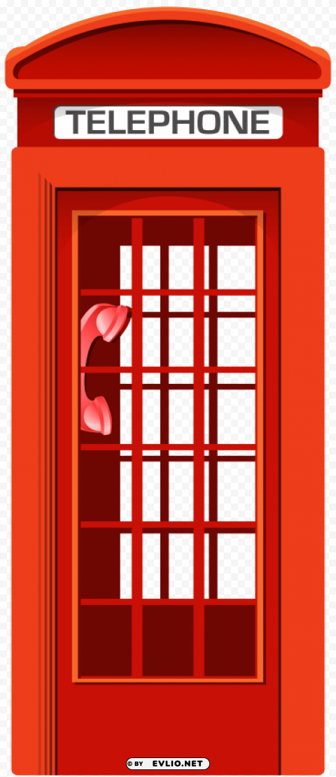 english telephone booth Transparent PNG Isolated Graphic Detail