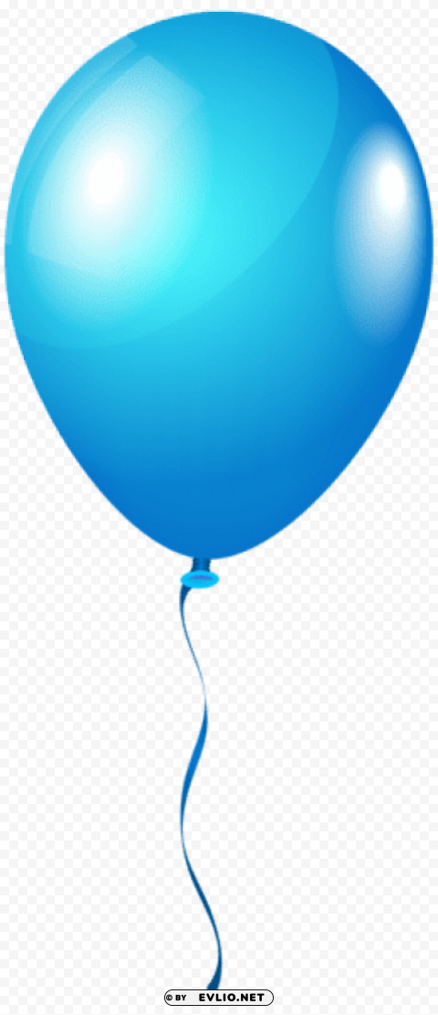 Single Blueballoon PNG With Clear Isolation On Transparent Background