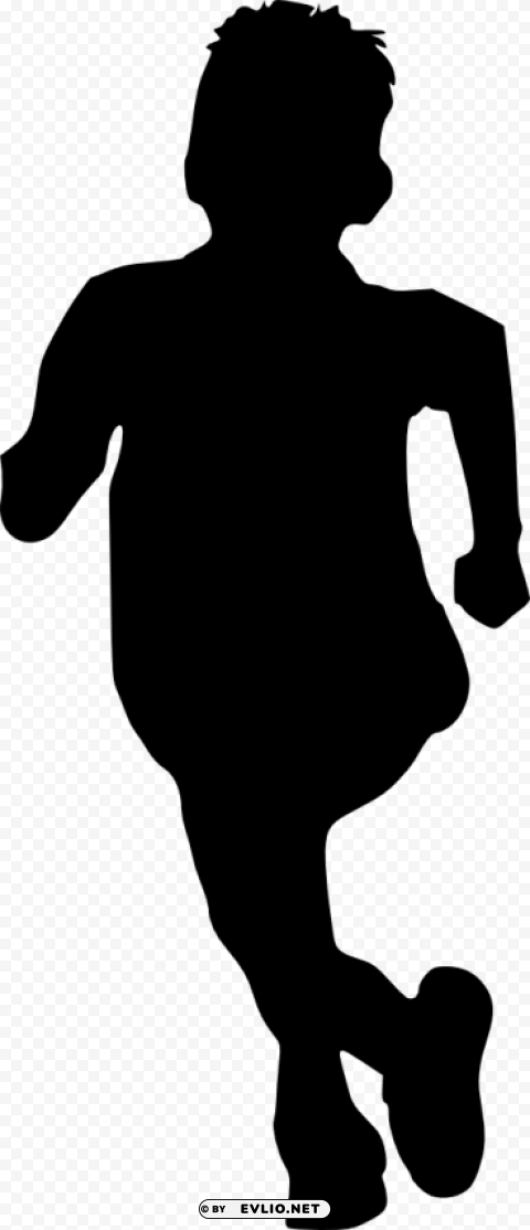 kid running silhouette Clear Background PNG Isolated Graphic Design