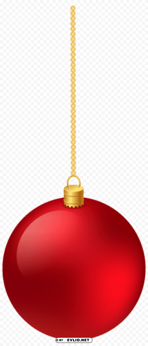 christmas classic red hanging ball Isolated Illustration in Transparent PNG