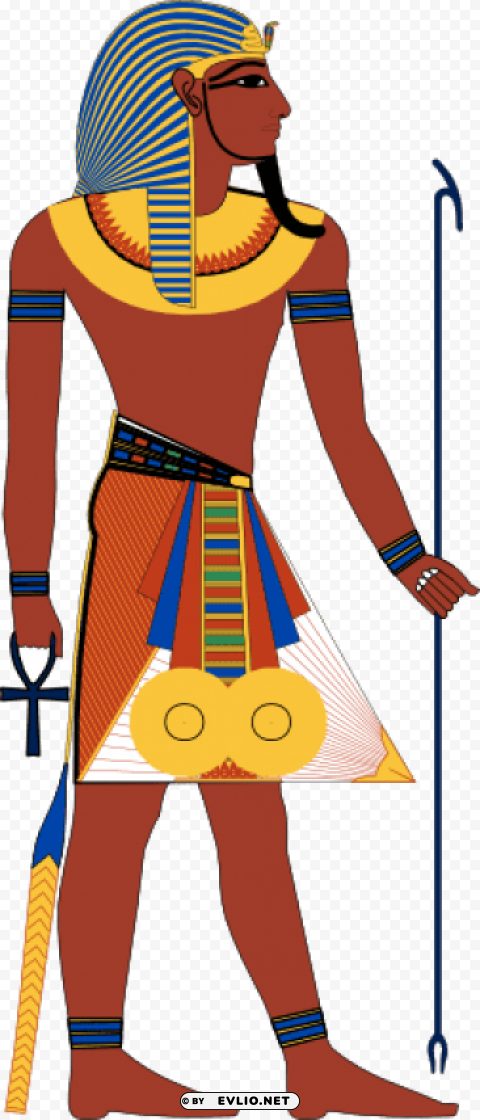 right facing pharaoh Isolated Graphic on Clear PNG