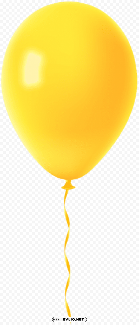 yellow balloon Transparent Background Isolated PNG Art