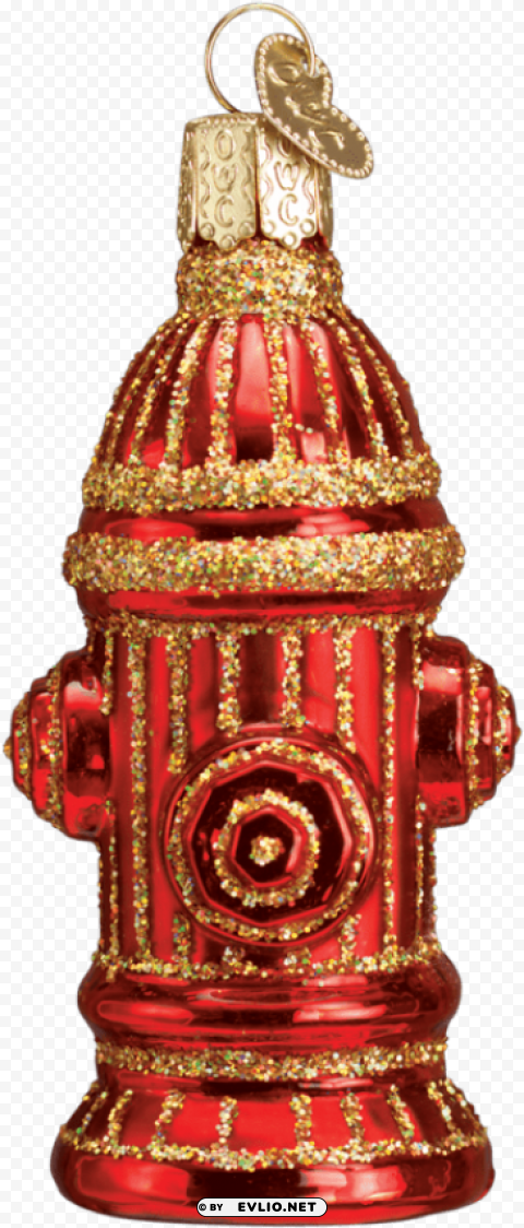 old world christmas fire hydrant glass ornament 36038 Isolated Subject on HighQuality PNG