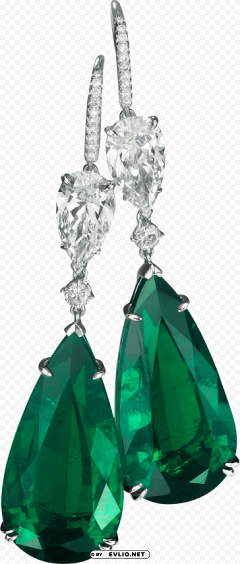 green stone earring PNG for mobile apps