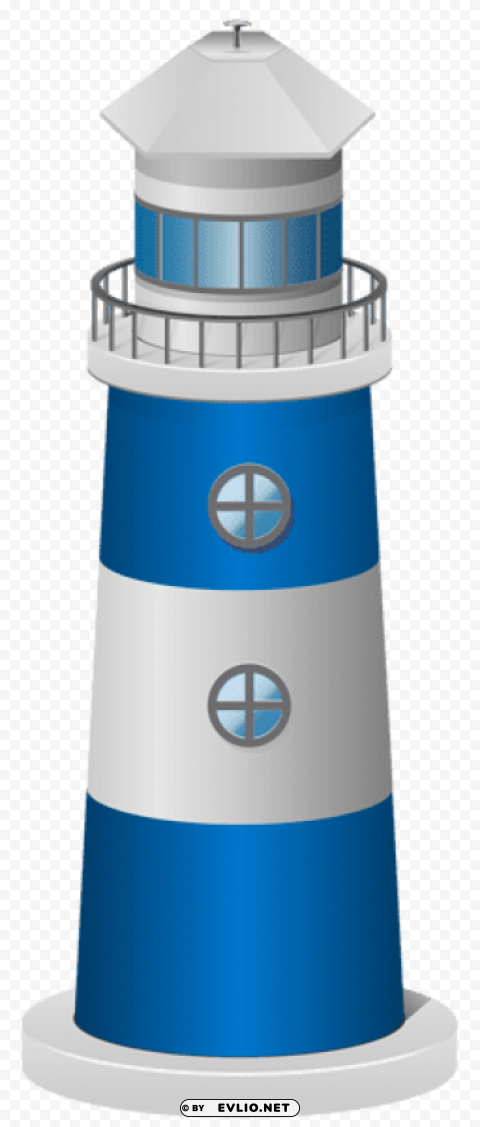 lighthouse blue Isolated Artwork on Transparent Background PNG