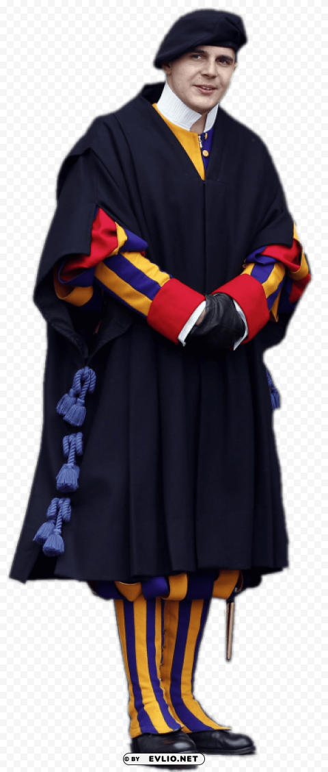 swiss guard wearing blue coat PNG design elements