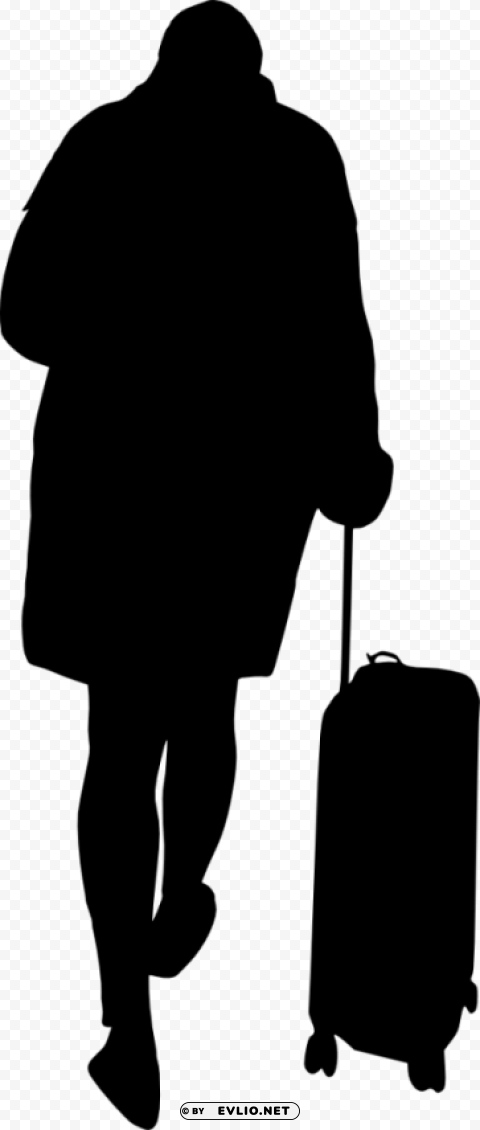 People with Luggage Silhouette Transparent PNG Isolated Graphic Design