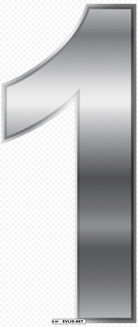 silver number one PNG images with cutout