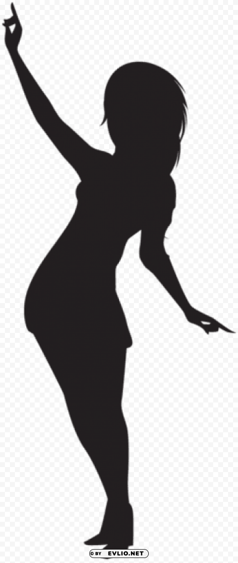 dancing girl silhouette PNG Isolated Object on Clear Background