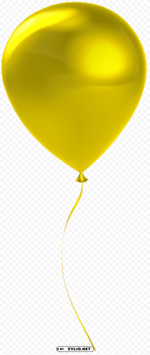 single yrllow balloon Transparent background PNG stock