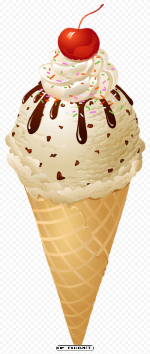 Transparent Ice Cream Cone PNG Isolated