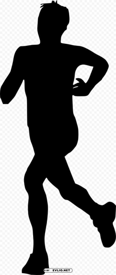 man running silhouette Clean Background Isolated PNG Character