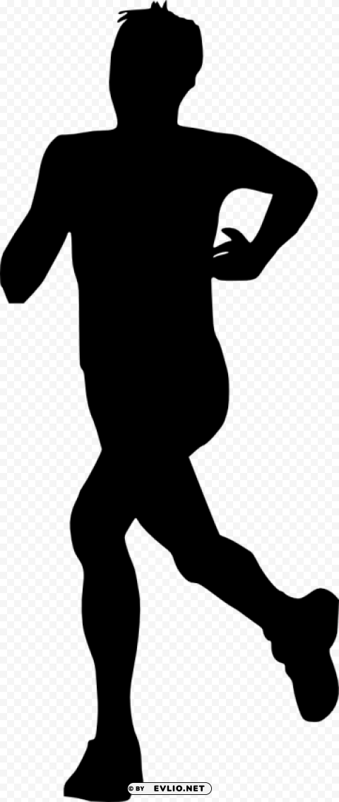 Man Running Silhouette Clean Background Isolated PNG Character