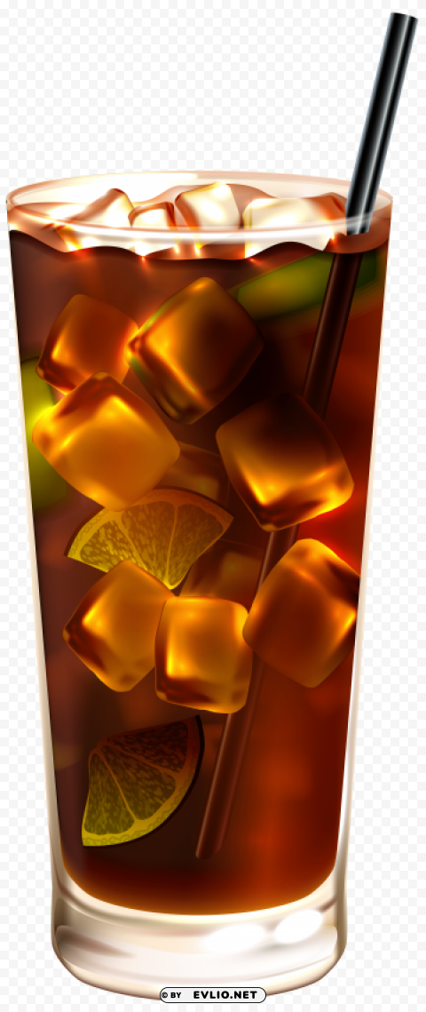 cola with ice Isolated Element with Clear PNG Background