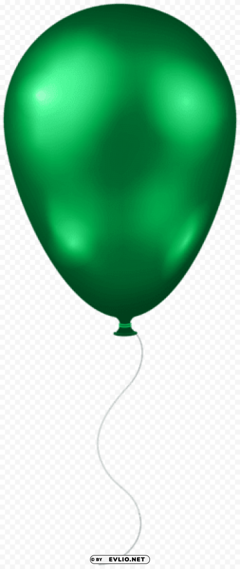 Green Balloon Transparent Background PNG Isolated Art