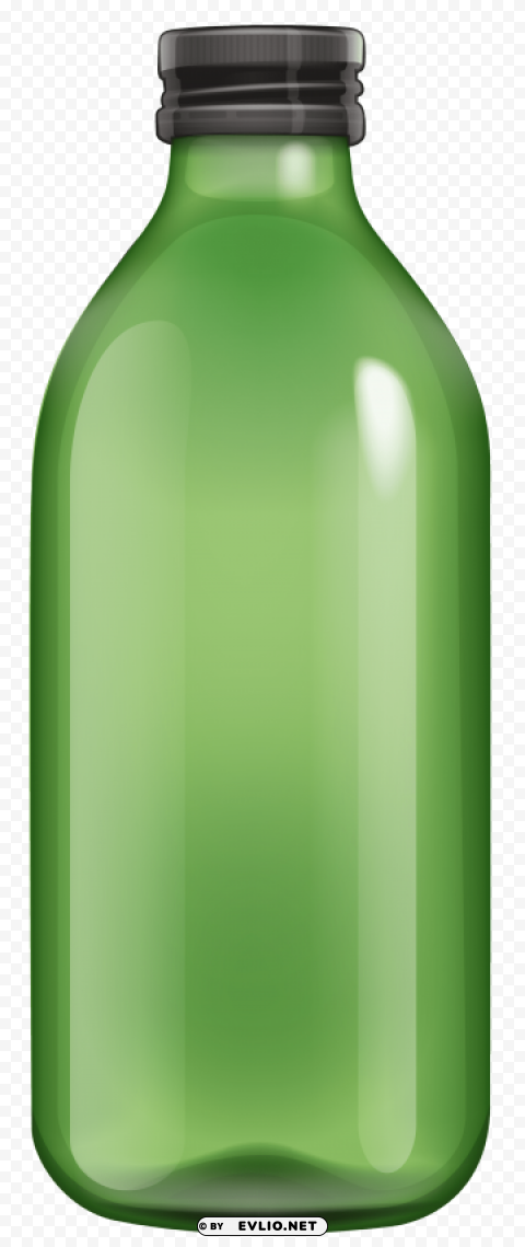 Green Bottle PNG Isolated Object With Clear Transparency