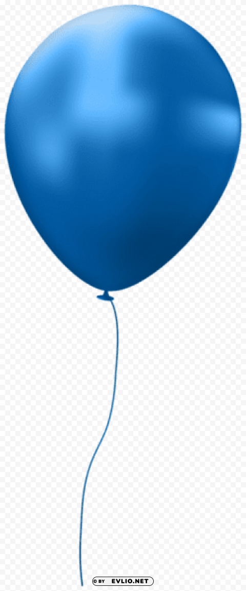blue single balloon Transparent Background Isolation in PNG Image
