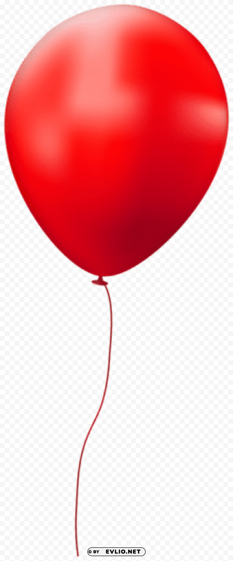 Red Single Balloon Transparent Background Isolation In PNG Format