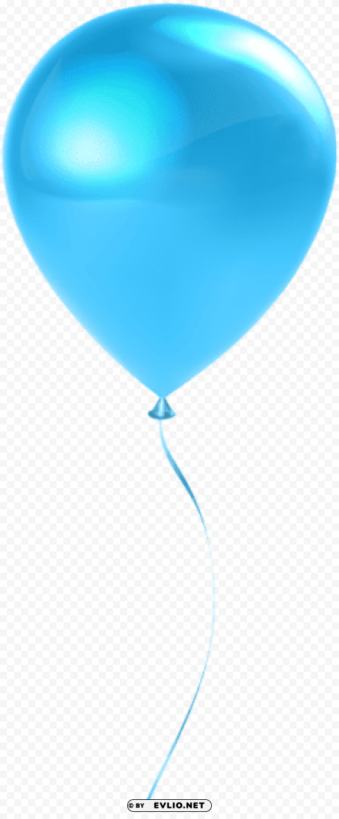 Single Sky Blue Balloon Transparent Cutout PNG Graphic Isolation