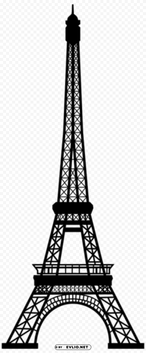 transparent eiffel tower silhouette Isolated Item on Clear Background PNG