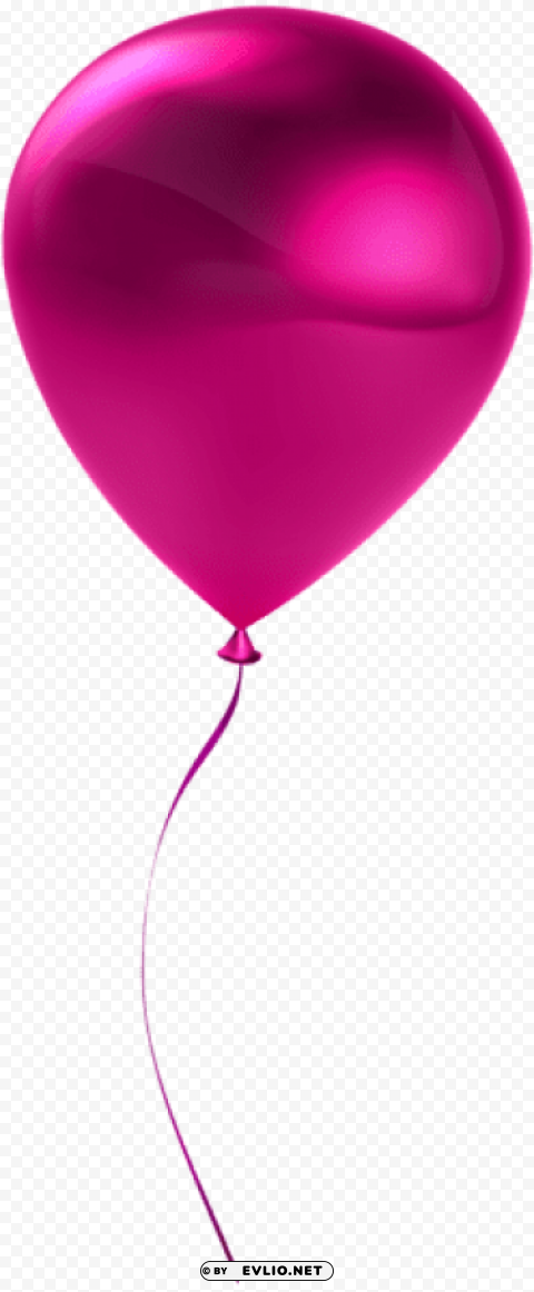 single pink balloon Transparent Background PNG Object Isolation