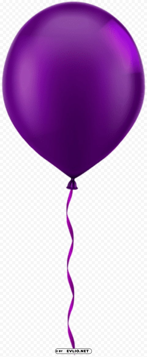 single purple balloon PNG with transparent bg