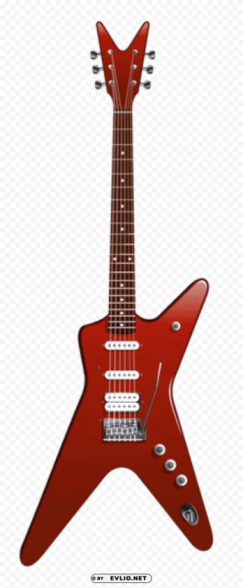 transparent modern red guitar Alpha PNGs