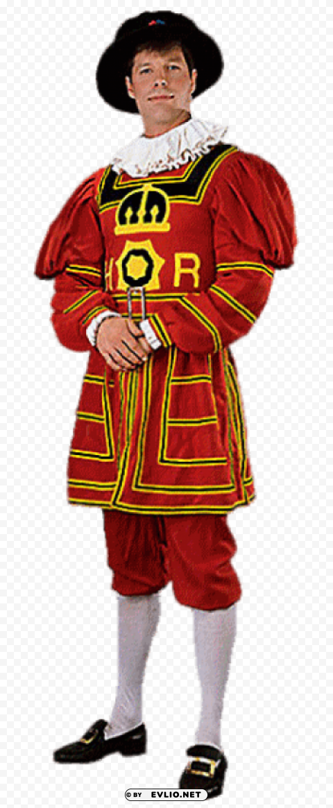 Transparent background PNG image of beefeater dress up costume PNG images with no background comprehensive set - Image ID ff9a9ab4