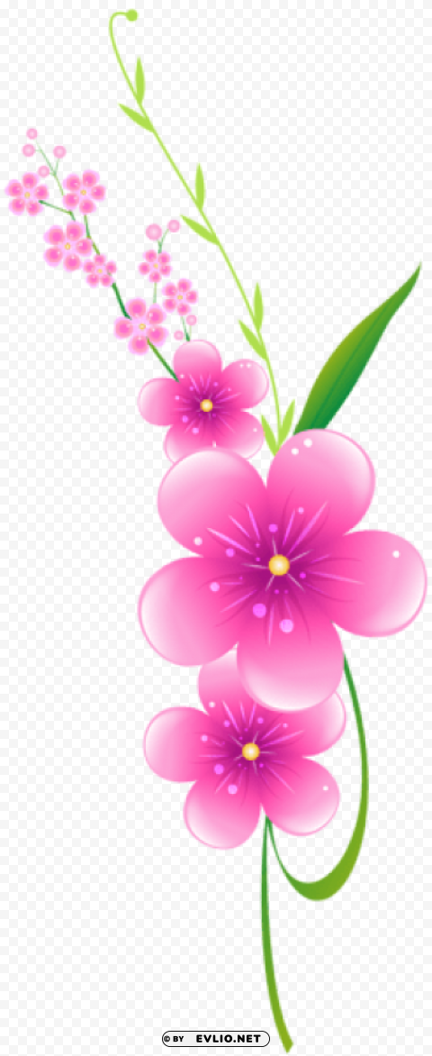 floral pink decoration Transparent PNG Artwork with Isolated Subject