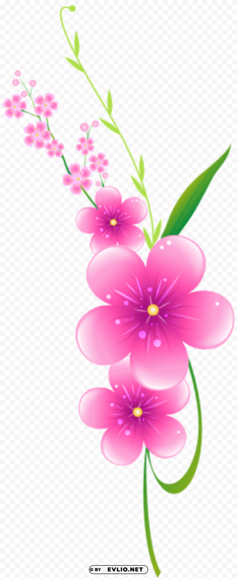 Floral Pink Decoration Transparent PNG Artwork With Isolated Subject