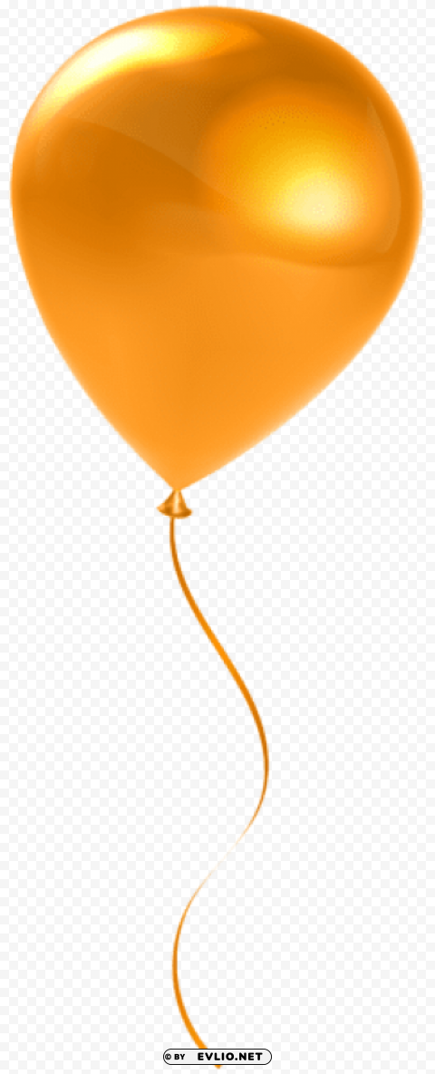 single orange balloon Transparent Background PNG Isolated Illustration