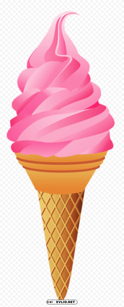 Transparent Strawberry Ice Cream Cone Picture PNG Images With No Background Essential