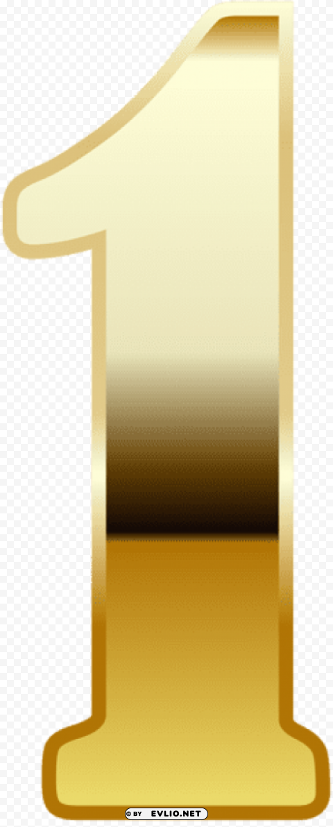 gold number one Isolated Element in Clear Transparent PNG