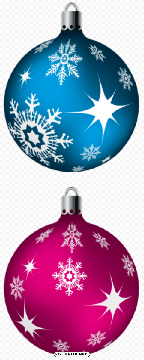 blue and pink christmas ballspicture High-quality PNG images with transparency