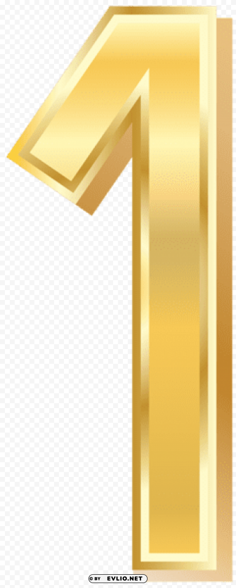 gold style number one Isolated Graphic Element in HighResolution PNG