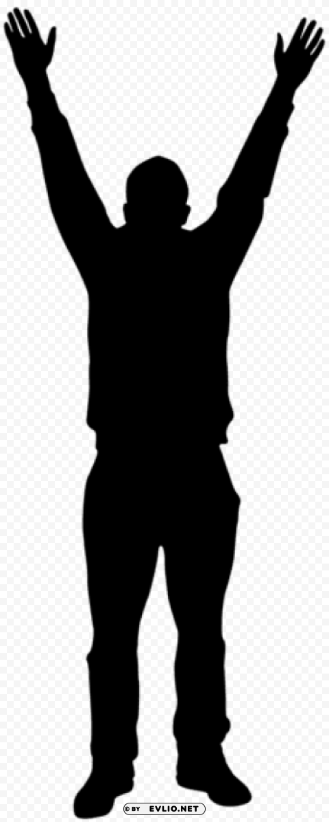 man with hands up silhouette PNG graphics with clear alpha channel collection