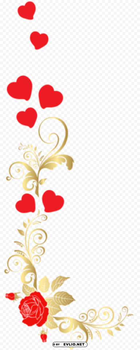 romantic floral decoration Isolated Design Element in Transparent PNG