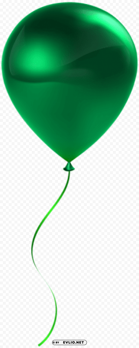 single green balloon Transparent Background PNG Isolation