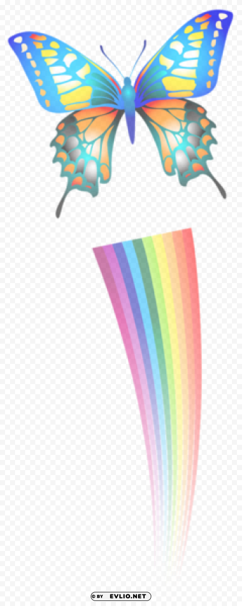 transparent butterfly and rainbowpicture HighResolution Isolated PNG with Transparency