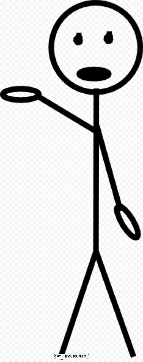 stick figure raising hand Isolated Subject with Clear Transparent PNG