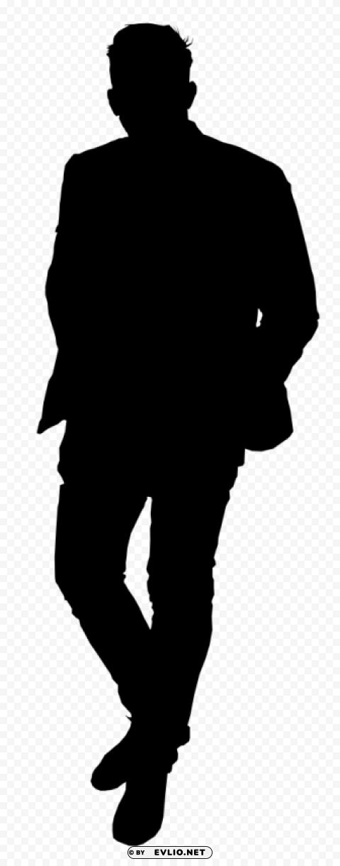 man standing silhouette PNG Graphic Isolated on Clear Background Detail