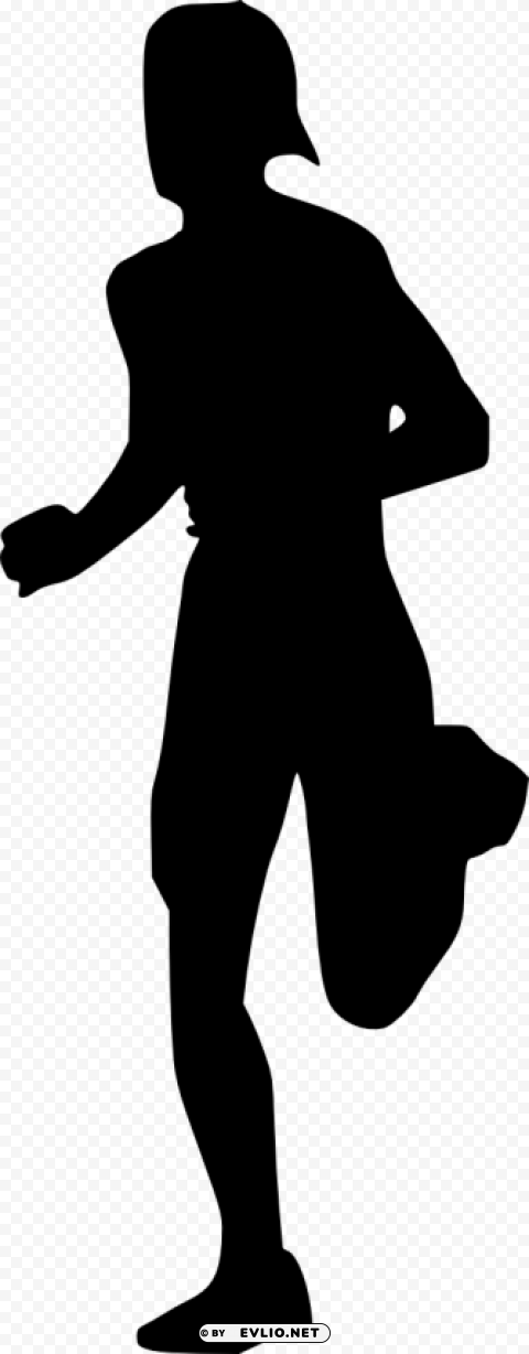 man running silhouette Clean Background Isolated PNG Graphic