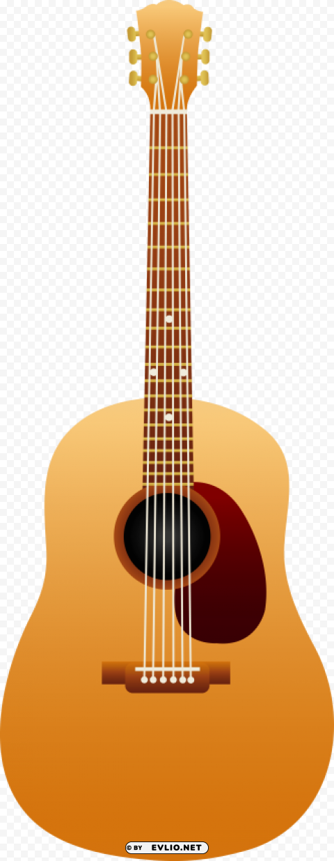 acoustic guitar Transparent PNG Isolated Item with Detail
