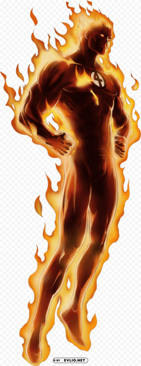 human torch standing PNG graphics with transparent backdrop