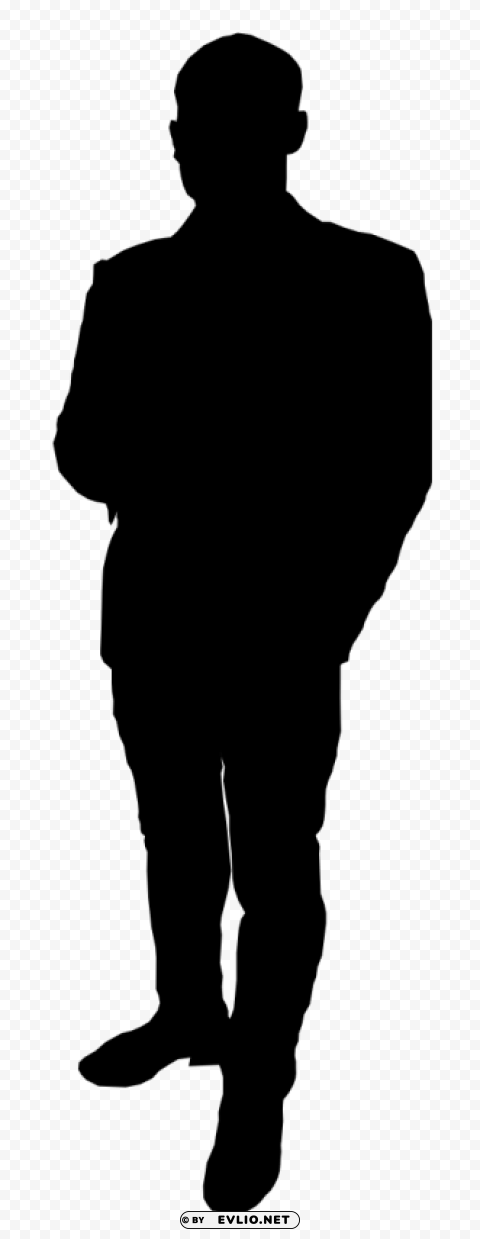 Man Standing Silhouette PNG Graphic Isolated On Transparent Background