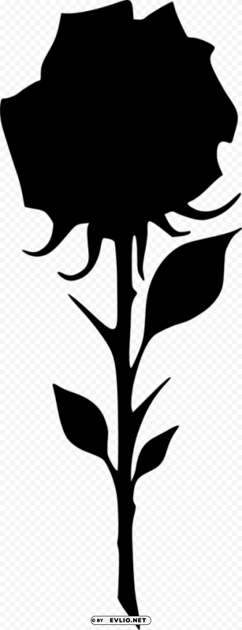 rose silhouette Isolated Object with Transparency in PNG