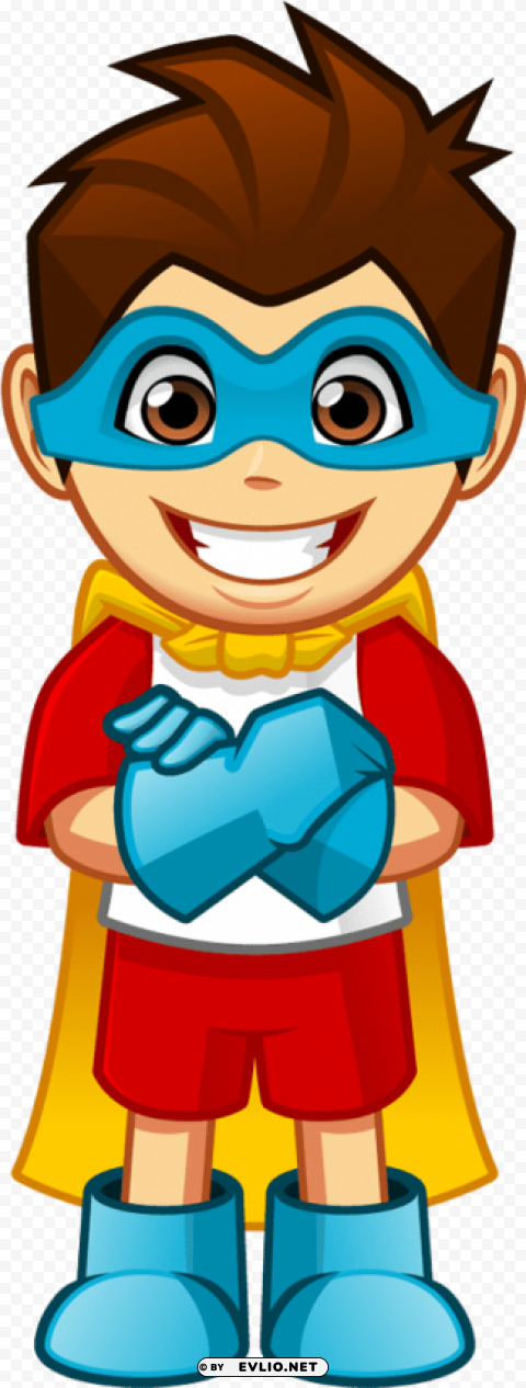 super hero cartoon Isolated PNG on Transparent Background