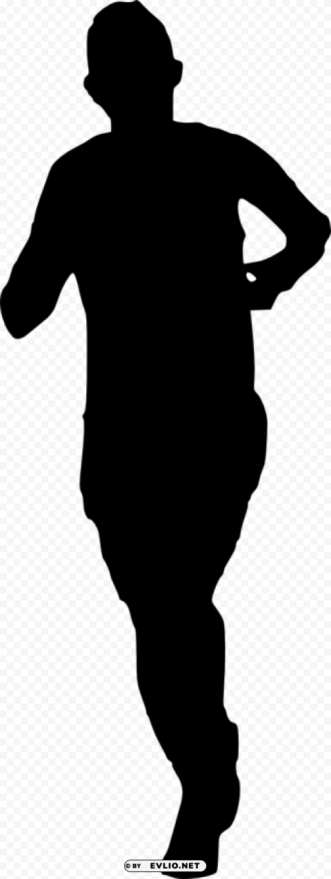 man running silhouette Clear Background Isolated PNG Object