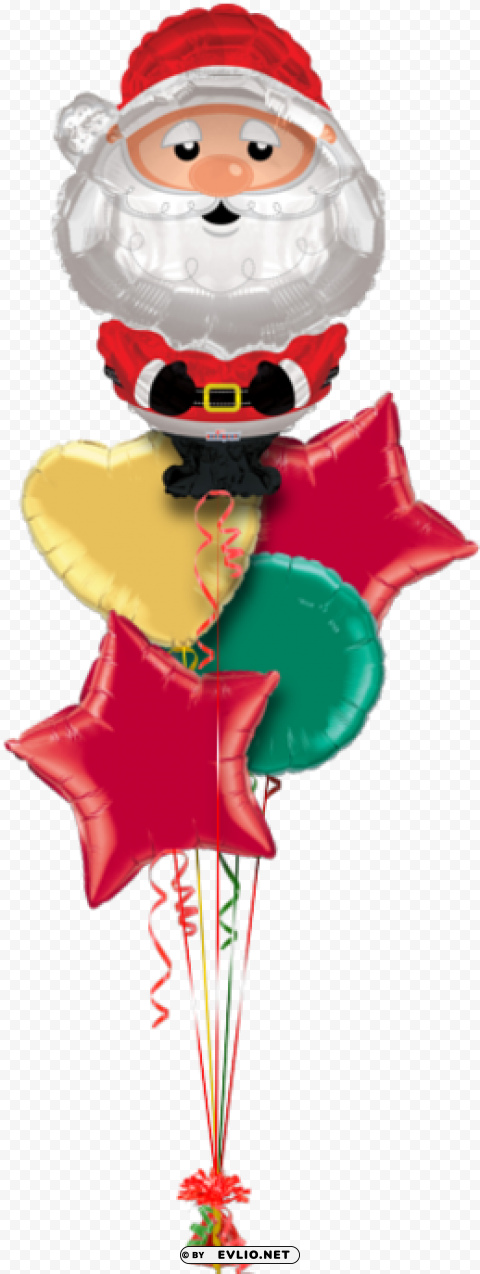 santa christmas shape christmas balloon - 36 santa christmas shape balloon - mylar balloons PNG Isolated Illustration with Clarity
