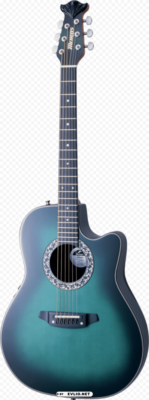 blue electric guitar Transparent Background PNG Isolated Art